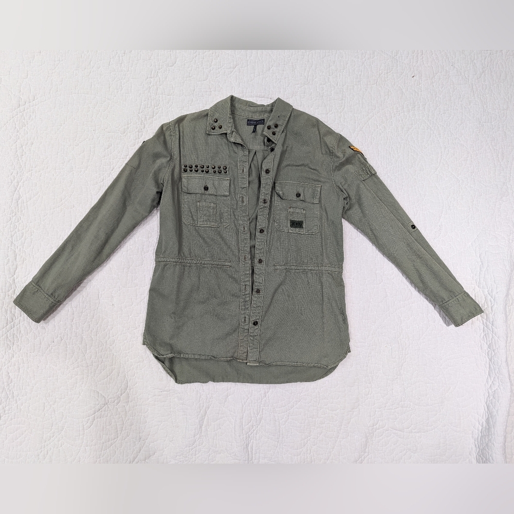 Kendall & Kylie Women's Green Studded Jacket